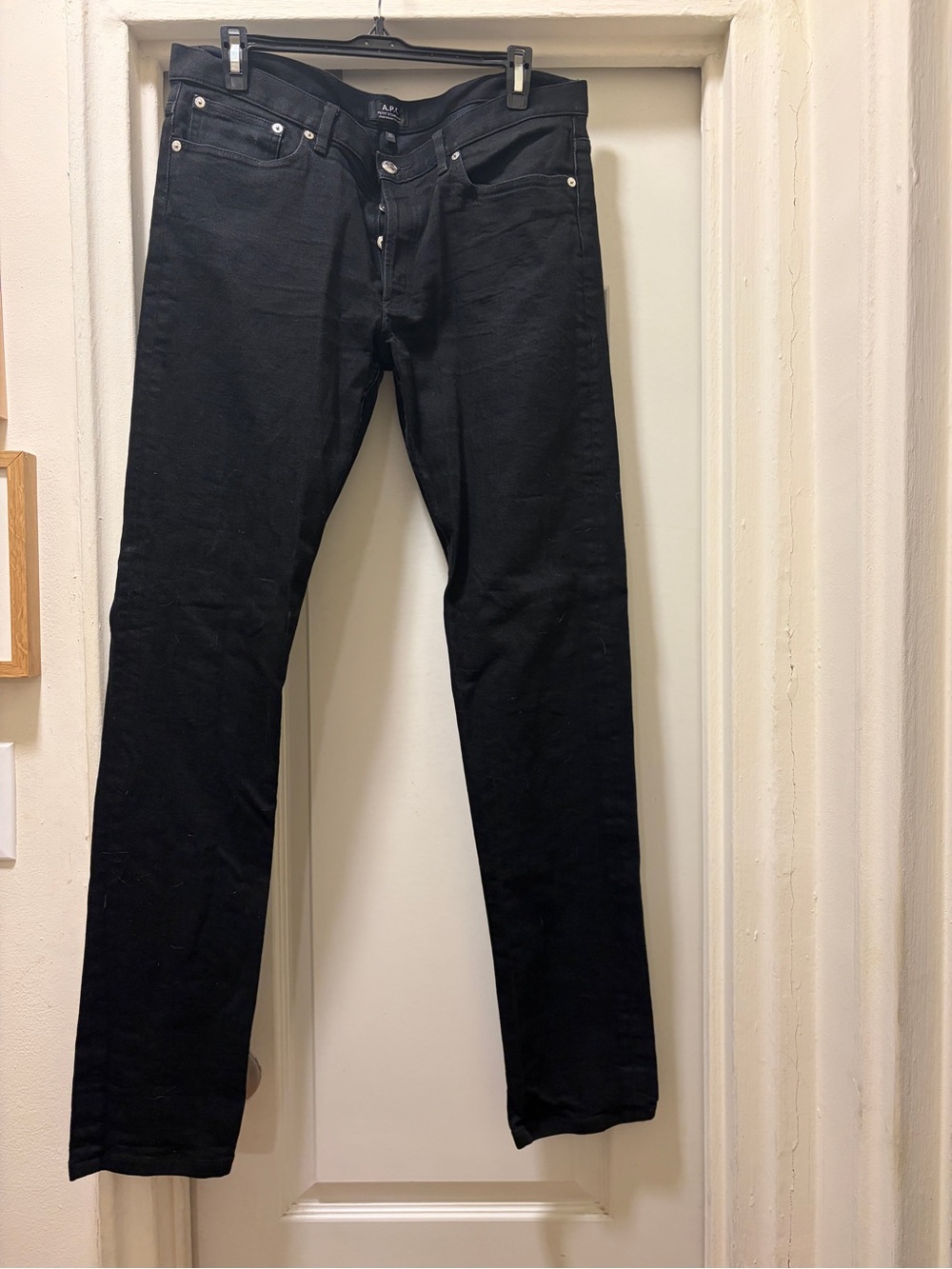 A.P.C. Men's Slim Straight Black Jeans